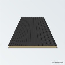 Sandwichpaneele 2.Wahl Wandprofil 40mm Sandwichplatten Anthrazit, Länge: 9,00m