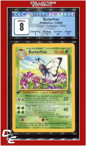 Butterfree (1st Edition) graded CGC 8 for sale on eBay