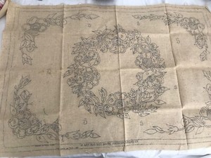 American Thread #653 Hooked Rug Base 24” x 36” Vintage