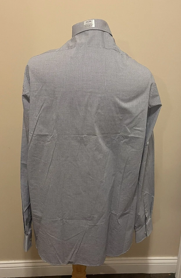 Nueva Camisa SHAQUILLE O'NEAL Para Hombres XLG Talla 18 38/39 Azul a Cuadros Botón de Enfriamiento Frontal Foto 2 de 4