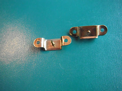 Leather Handle Brackets Brass Plated (pair) -2..USA made