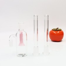 2 piezas vástago inferior con vidrio de 14 mm 90° recogedor de cenizas cabezal de ducha tubo de agua cachimba bong