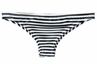 Esmara Damen Bikini Slip Schwarz Weiß Gestreift - Gr. 42