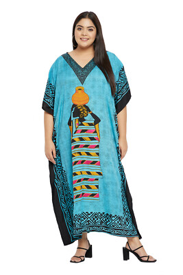 #ad #ad Women Plus Size Loose Kaftan Tunic Dress Hippy Kimono Sleeve Caftan Tunic Tops $16.99