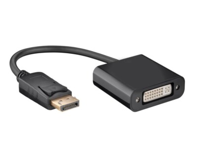 DINIC Adapter 1.2 DisplayPort auf DVI-D, DP-Stecker - DVI-Buchse 1080p, 15 cm