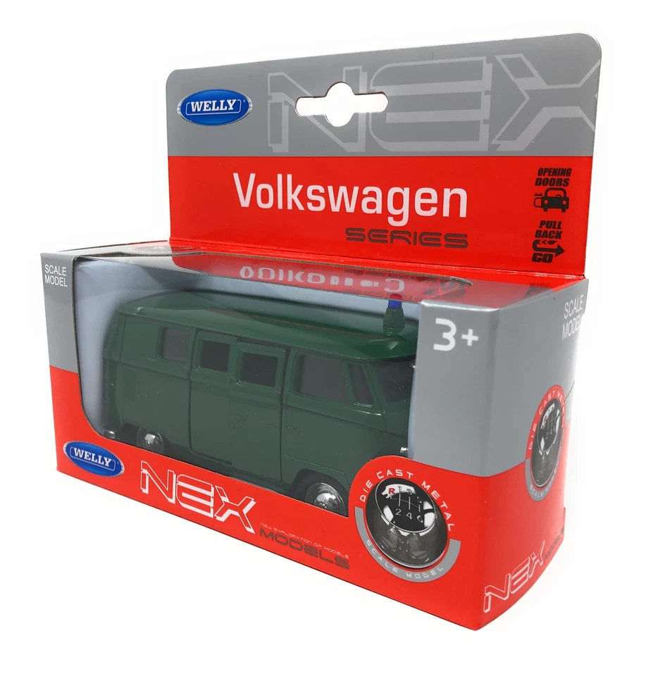 Welly Modellauto Volkswagen VW Bus T1 '63 Polizei Feuerwehr Spielauto Sammler - Bild 2 von 4