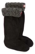 Hunter L97205 Unisex Black Original Tall Knit Cuff Welly Boot Socks Size L