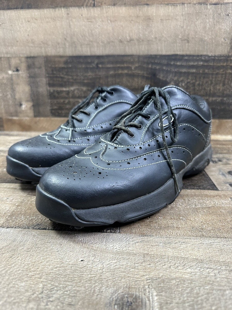 Oakley Golf Shoes Spike Mens Size 7.5 Black Leather Stitched - | eBay