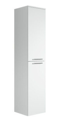 Badezimmerschrank Venus 30 x 30 x 160cm - Weiß - hoher Hängeschrank mit 2 Türen