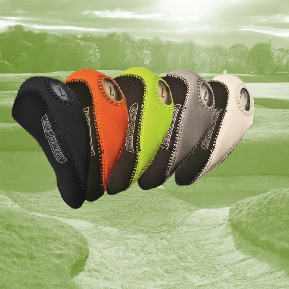 LONGRIDGE Farbiger Neopren Golfschläger Eisen Abdeckungen Protektoren 10-teiliges Set klar Fenster Ausweis