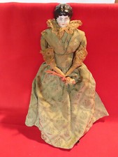 Antique China Head doll, low brow hairstyle, 11 1/2", original clothes