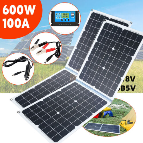 1200W Complete Solar Power Generator Solar Panel Kit 100A Home 110V Grid System