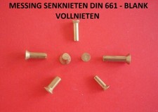 10 - 50 X MESSING SENKNIETEN - NIETEN - DIN 661 ( VOLLNIETEN - BLANK )