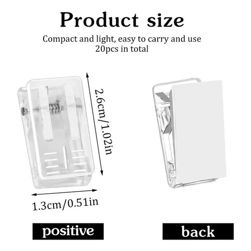 20 Pcs Self Adhesive Clips, Tapestry Clips Christmas Light Clips Sticky Clips... - Picture 6 of 7