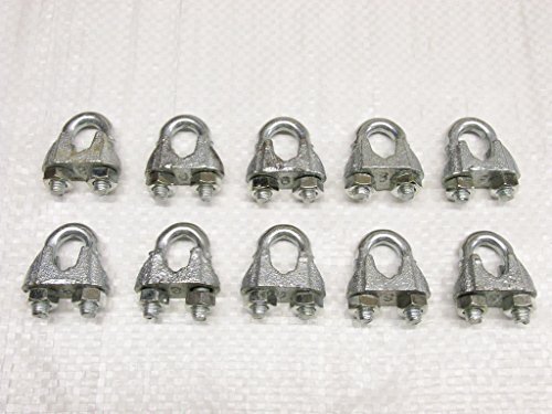 Wire Rope Grip Clamps 5MM X10 (Galvanised Cable Steel Metal Wire U Bolts Fixing)