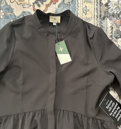 Tuckernuck Crepe Royal Shirt Dress in Black Women’s Size Large NWT- Pockets - Picture 4 of 13
