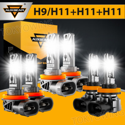 AUXBEAM Canbus LED Headlight Hi Low Fog Light White For Buick LaCrosse 2005-2013
