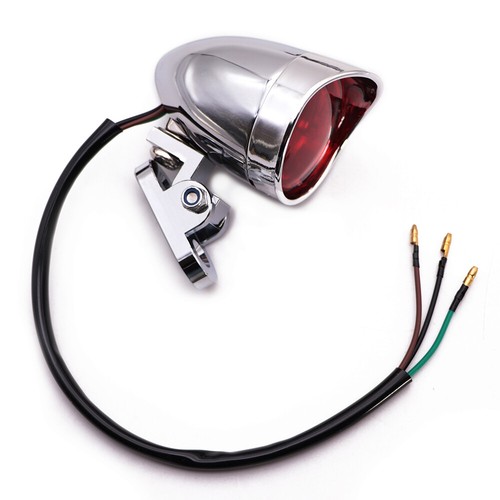 Luz de freno cola de bala cromada retro para Honda Cafe Racer Chopper Bobber personalizada - Imagen 8 de 8