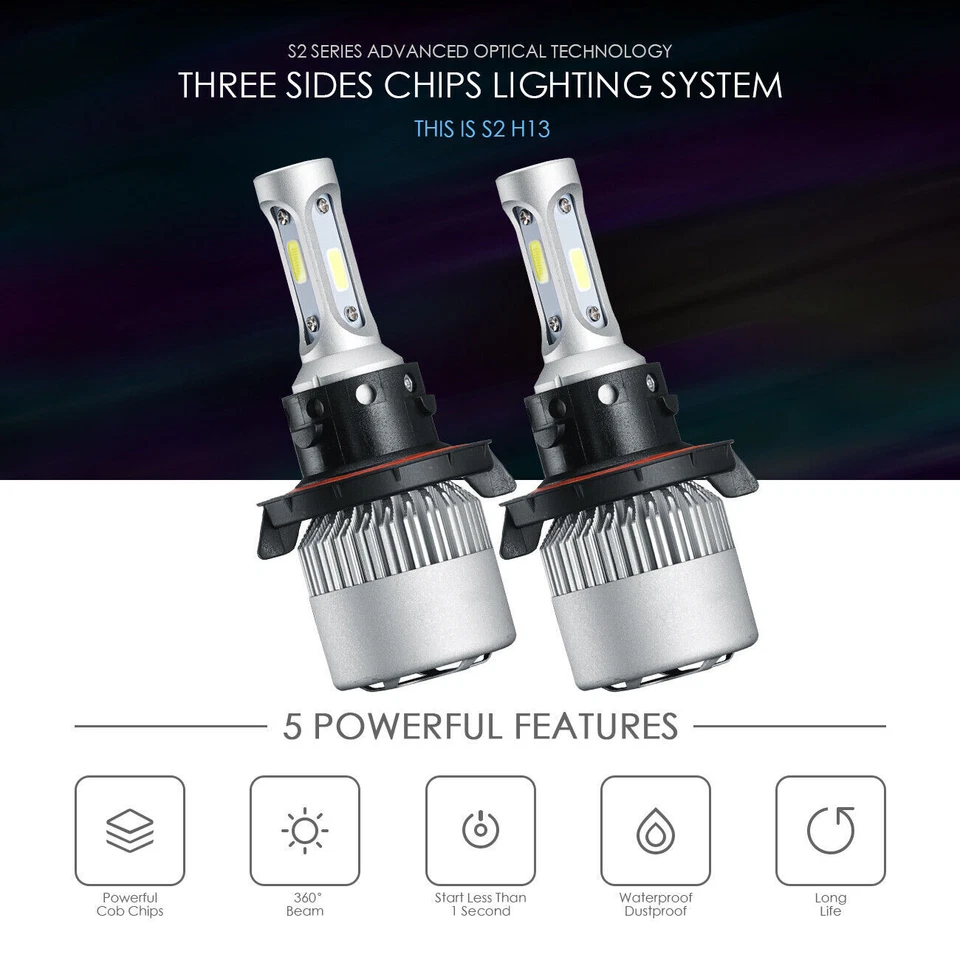 Combo de bombillas de faros LED haz alto y bajo para Chevy Cruze 2011 2012 2013 2014 2015 Foto 2 de 4