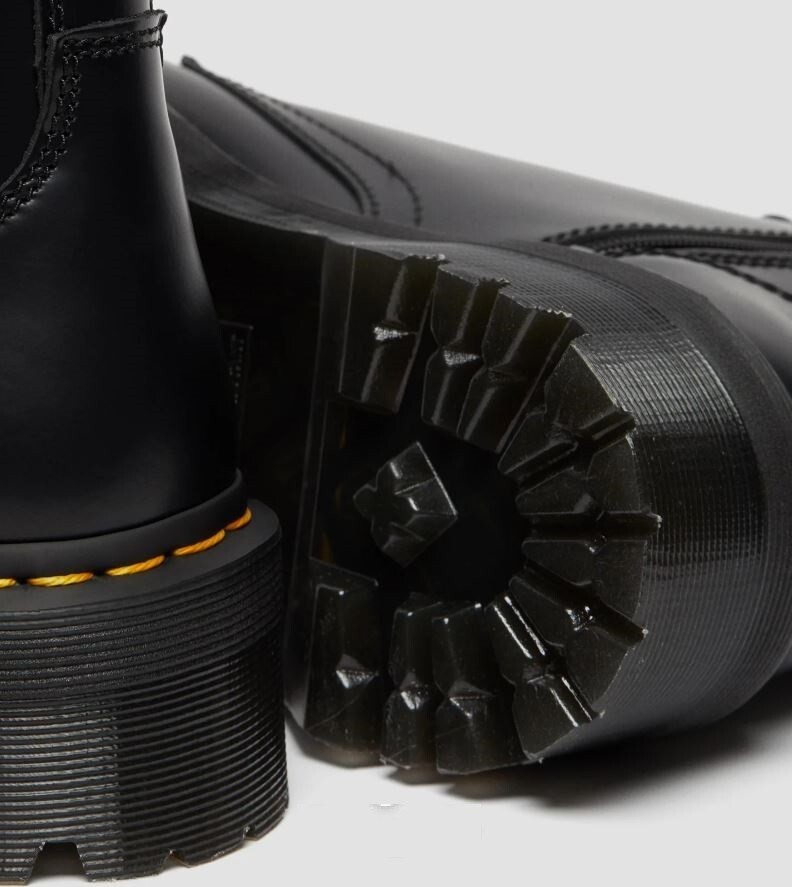 Dr Martens Jadon Polished Smooth Leather Platform Boots Black Size