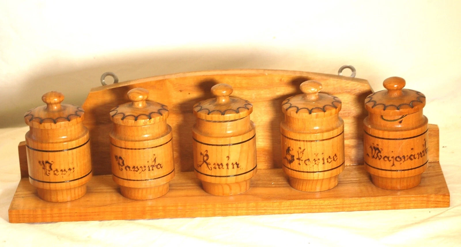 Czech Wooden Spice Rack Counter Top Wall Mount