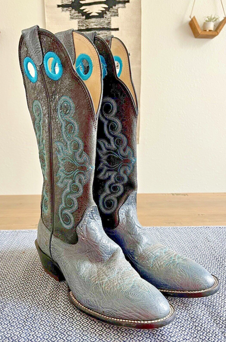 Vintage Hondo Blue & Black Leather Western Boots - Cowboy  display picture 3