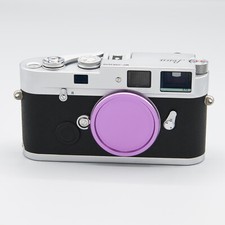Purple colored anodized metal Leica M-mount camera body cap