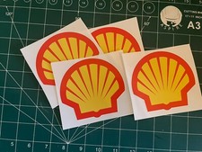 4x Classic Shell Oils shell Race & Rally Car Stickers.10cmx9cm