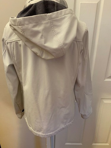 Heritage Collection By Bass White Polyester Coat Medium Gray lined thin jacket - Picture 6 of 8