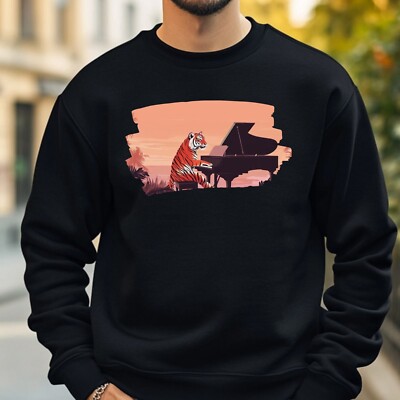 Tiger spielt Klavier Sweatshirt Kuschelig und Perfekt für jeden Anlass S bis 4XL