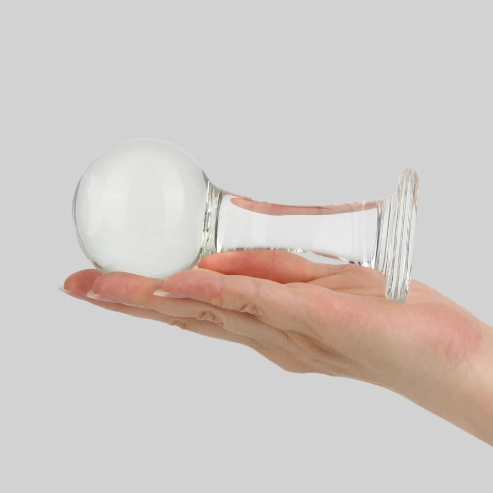 Estirador anal con forma de bola grande orbe de vidrio en forma de tapón trasero Foto 2 de 4