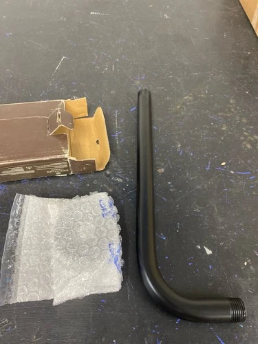 Signature Hardware SHRSA123MB 12" Rain Shower Arm and Flange - Matte Black - Picture 2 of 2