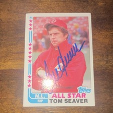 Topps 1982 All Star Tom Seaver #346 Cincinnati Reds Autographed MLB Card
