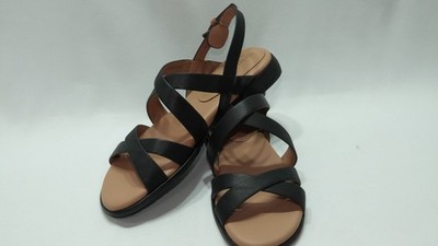 Gentle Souls Women's Helen Buckle Sandals - Black Leather