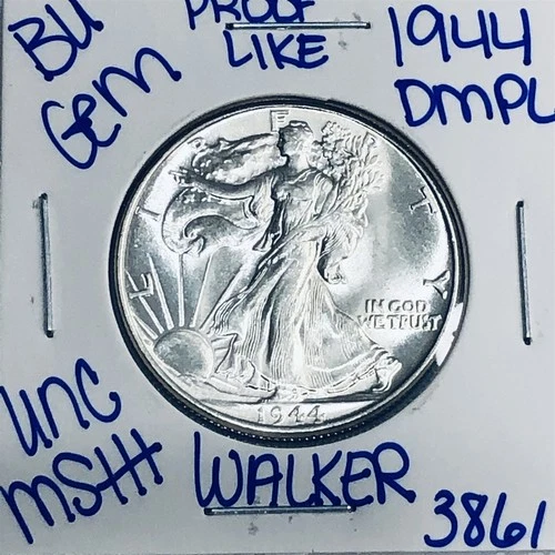 1944 BU UNCIRCULATED WALKING LIBERTY SILVER HALF DOLLAR AUTHENTIC U.S. MINT 3861