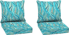 Arden Outdoor Deep Seat Cushion Set 2-Pack , 24 in X 24 In, Weather-Proof, Rain