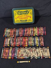 Vintage Crayola Crayons Dandelion Names Loose Retired Colors Lot of 100 Tin LOOK