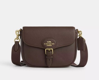 Coach Amelia Saddle Leather Crossbody Bag In Signature Brown 