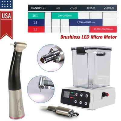 Dental Brushless Electric Motor Practice With 1:5 LED Contra Angle Handpiece
