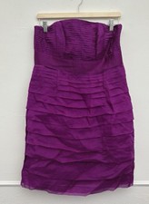 Monsoon 100% Silk Strapless Ruched CocktailDress - Magenta Fuchsia
