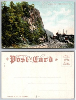 Lovers Leap Weehawken NJ Railway Scene Postcard