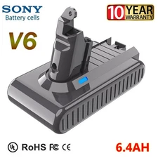 Battery 6400mAh V6 Replacement for Dyson SV04 DC58 DC59 DC61 DC62 DC72 Animal