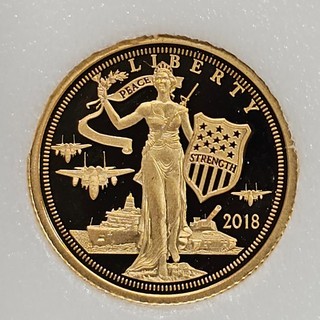 2018 $5 1/10th oz .24 Pure GOLD Liberty Cook Islands Fractional Coin in Capsule
