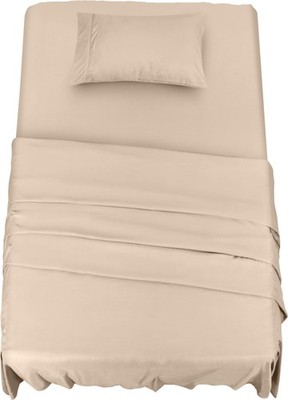 Utopia Bedding 3-teiliges Bettwäscheset 90x190 Beige Mikrofaser