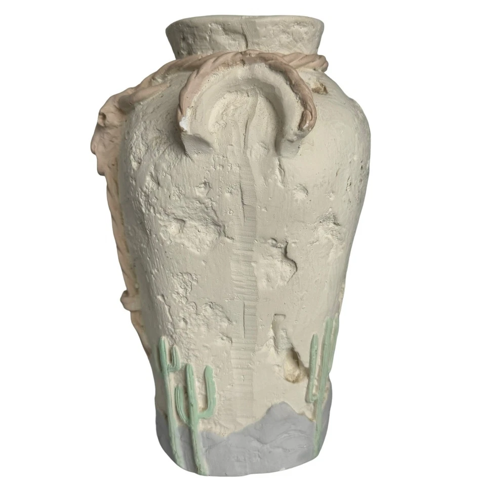 Jarrón vintage pastel suroeste decoración del hogar cerámica rosa occidental Foto 4 de 4