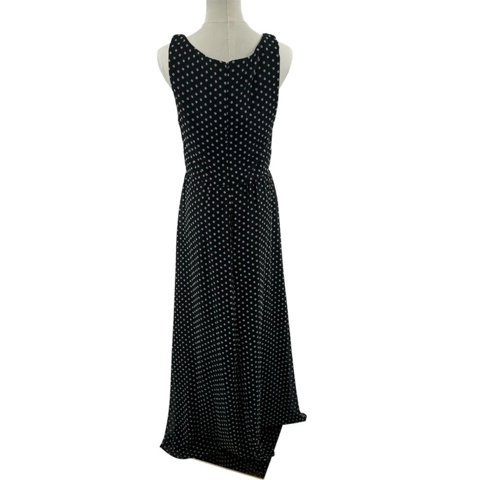 NUEVO CON ETIQUETAS 10 Anthropologie Clipdot Maxi Vestido de Eva Franco, Lunares Negros/Blancos Foto 2 de 4