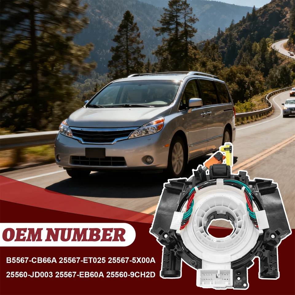 Resorte de reloj con cable espiral para Nissan Versa Murano Rogue B5567-CB66A 25567-ET025 Foto 2 de 4