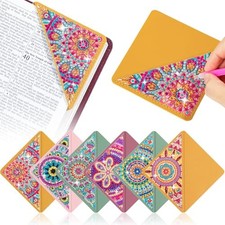 6 PCS Diamond Art Bookmarks, Diamond Painting Bookmarks Mandala Floral Style B