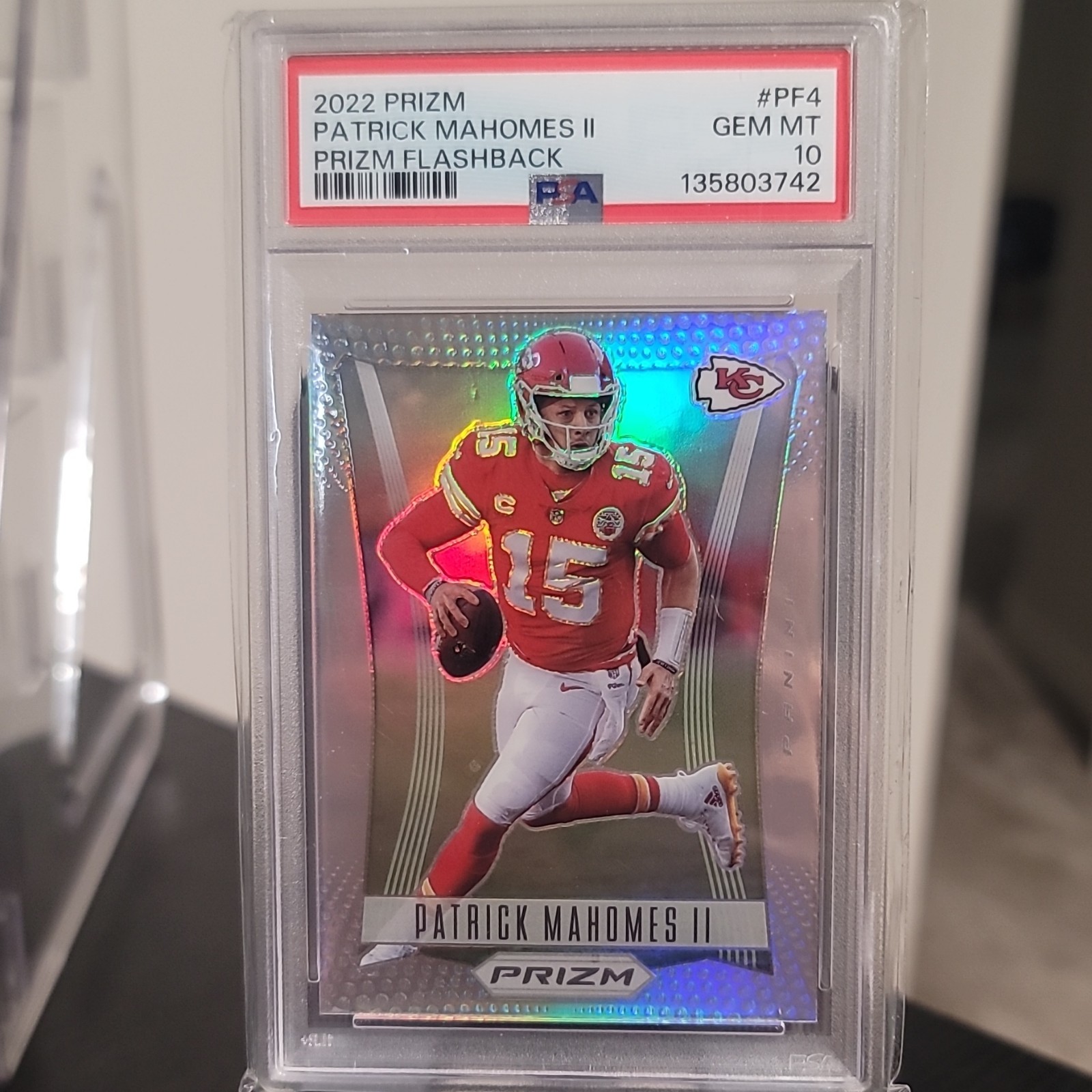 2022 Panini Prizm Flashback Silver Prizm Insert Patrick Mahomes II #PF-4 PSA 10