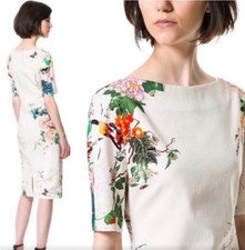 Elegant NWOT Floral Sheath Boat Neck Short Sleeve Knee Length Dress